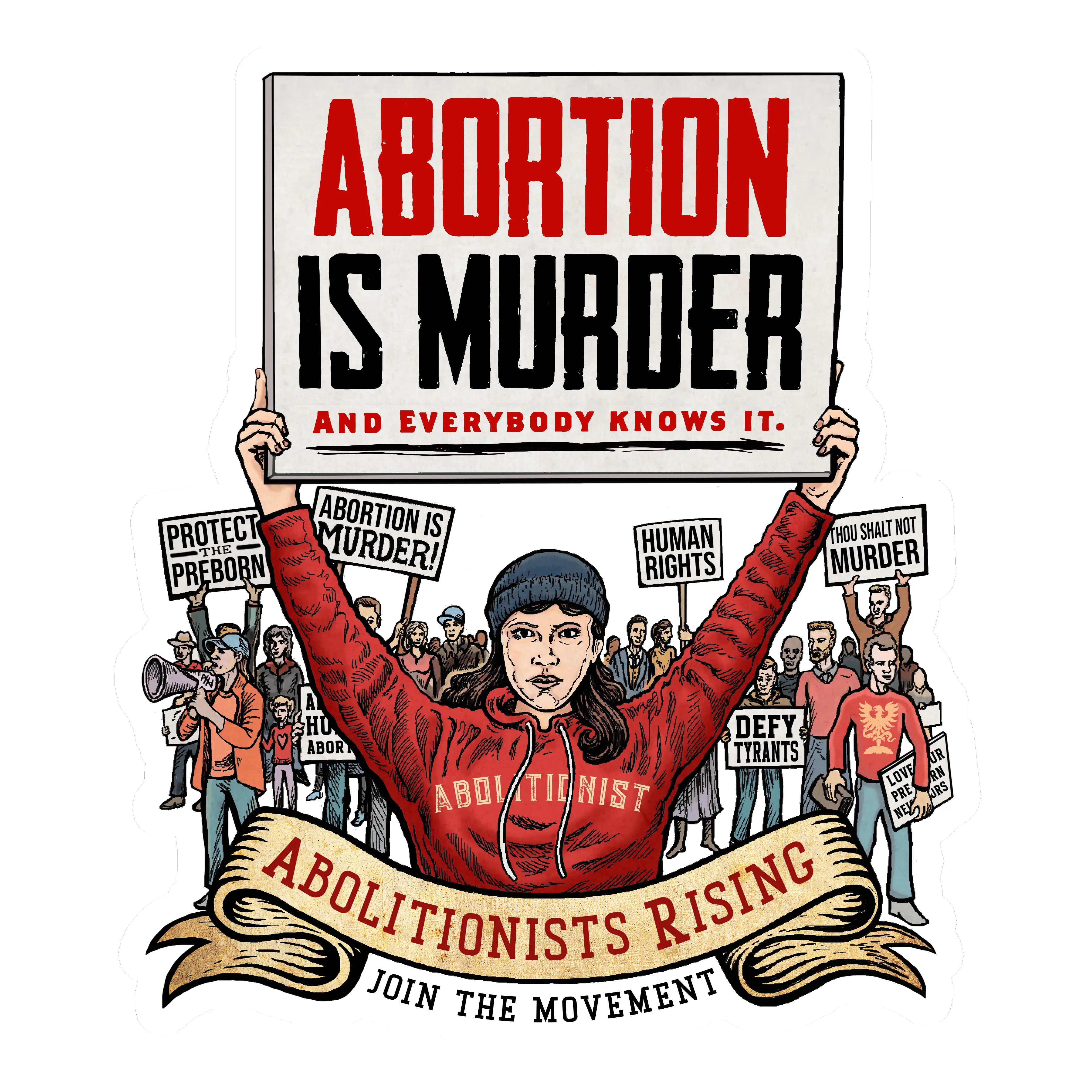 Abortion Is Murder Activist Clear Sticker - Abolitionists Rising Gear Store Stickers Default Title Abolitionists Rising Gear Store