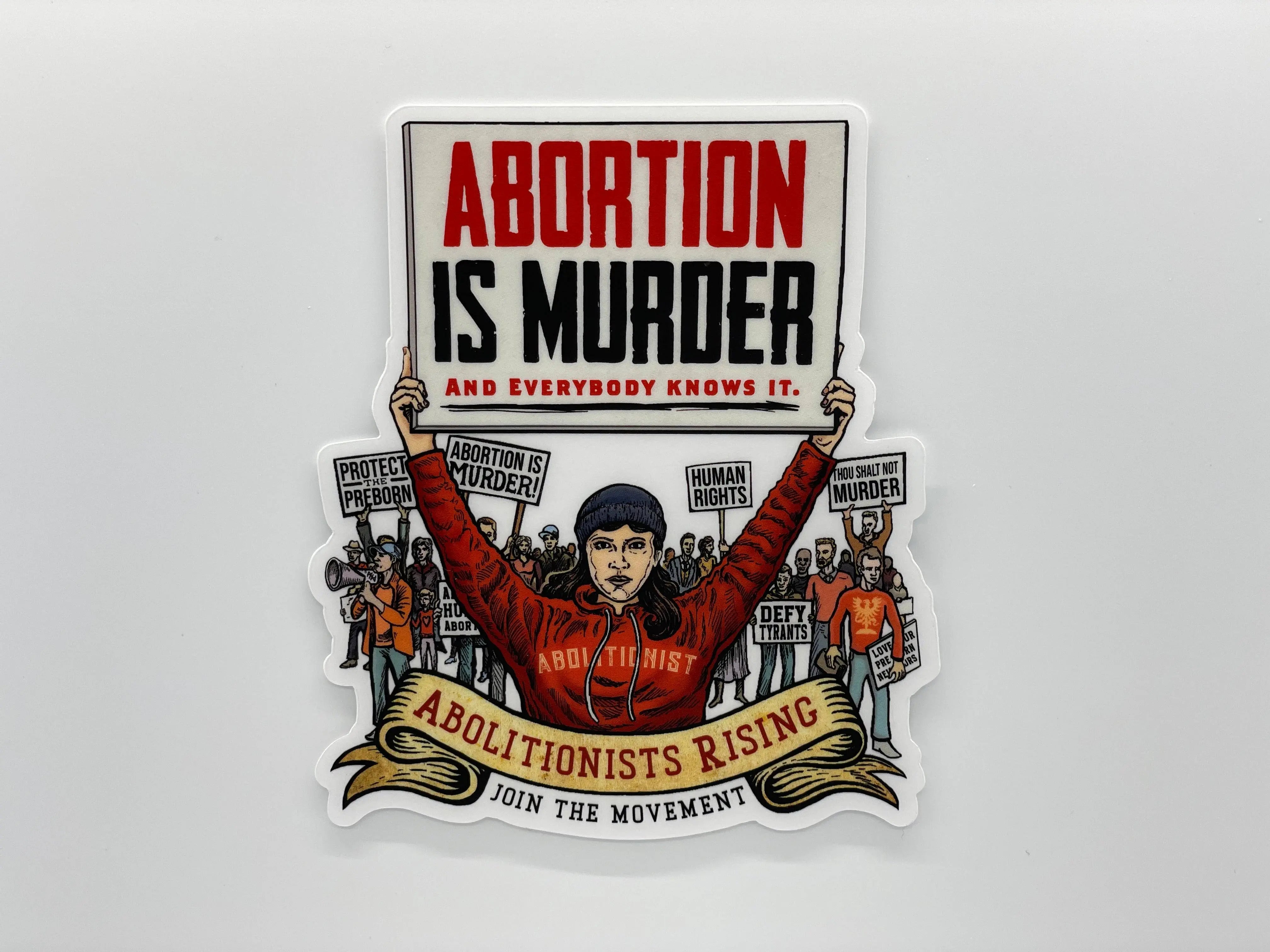 Abortion Is Murder Activist Clear Sticker - Abolitionists Rising Gear Store Stickers Default Title Abolitionists Rising Gear Store