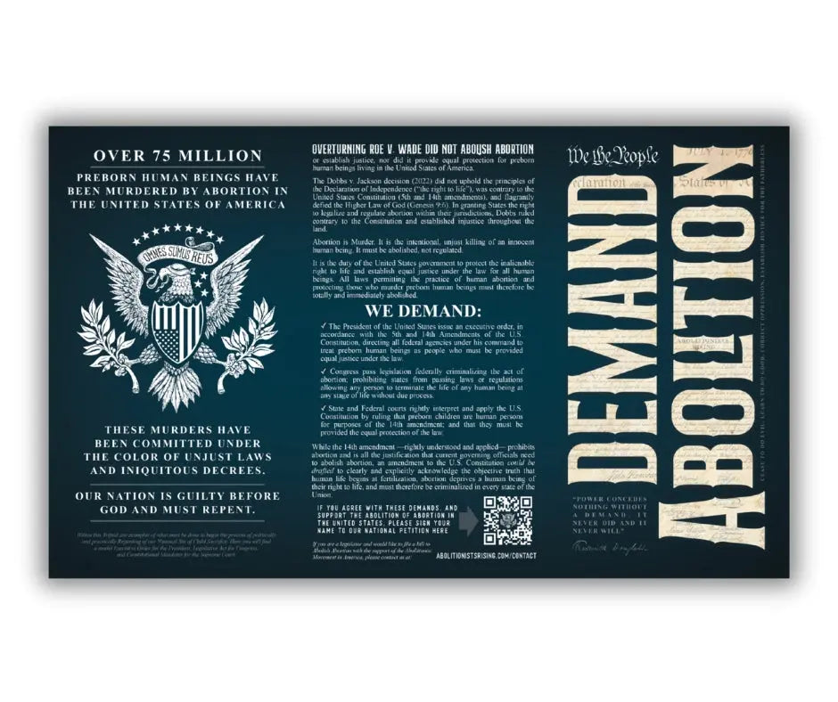 We The People Demand Abolition Trifold - Abolitionists Rising Gear Store