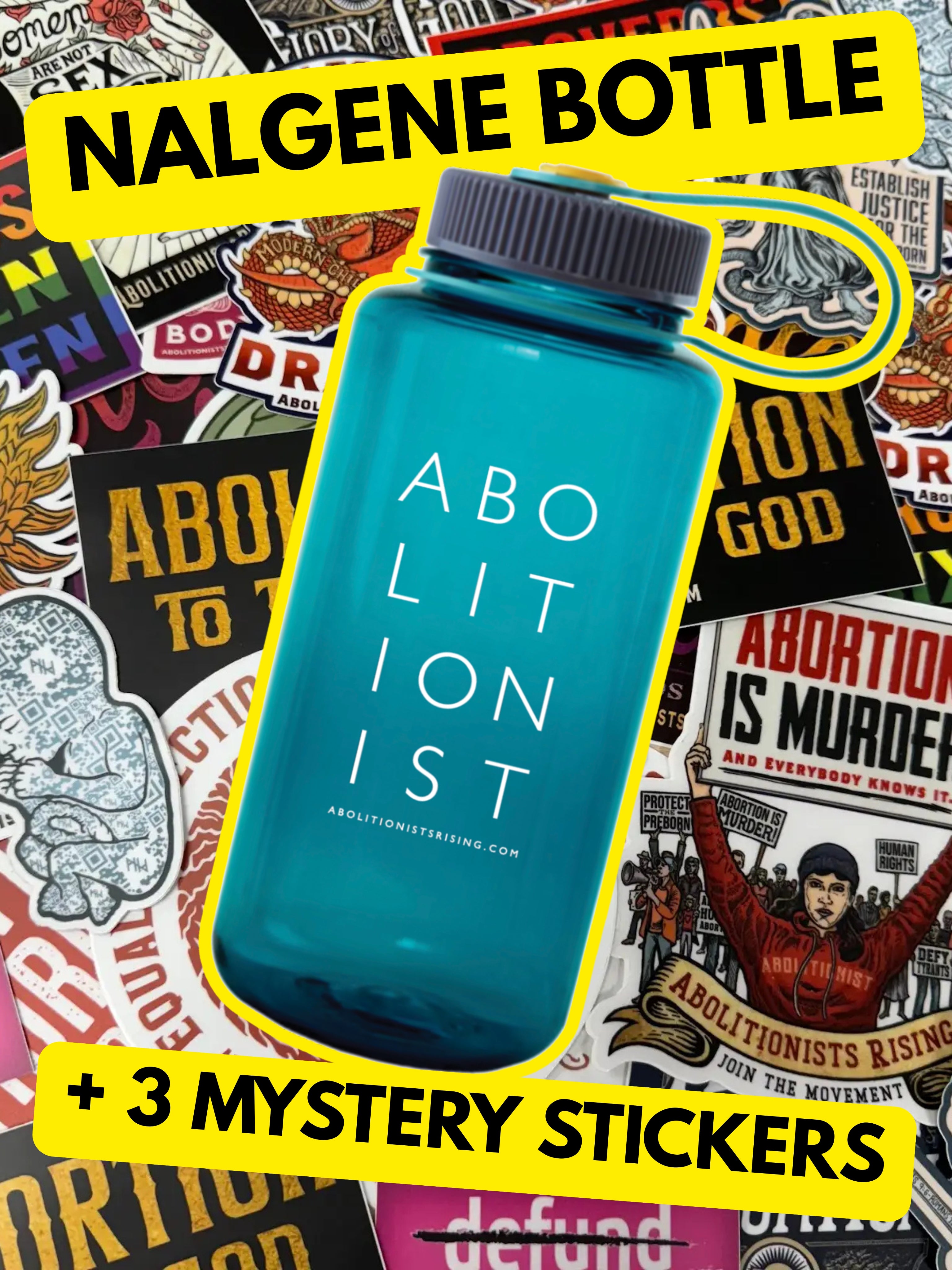 Nalgene 32oz Water Bottle + 3 Mystery Stickers Pack Abolitionists Rising Gear Store
