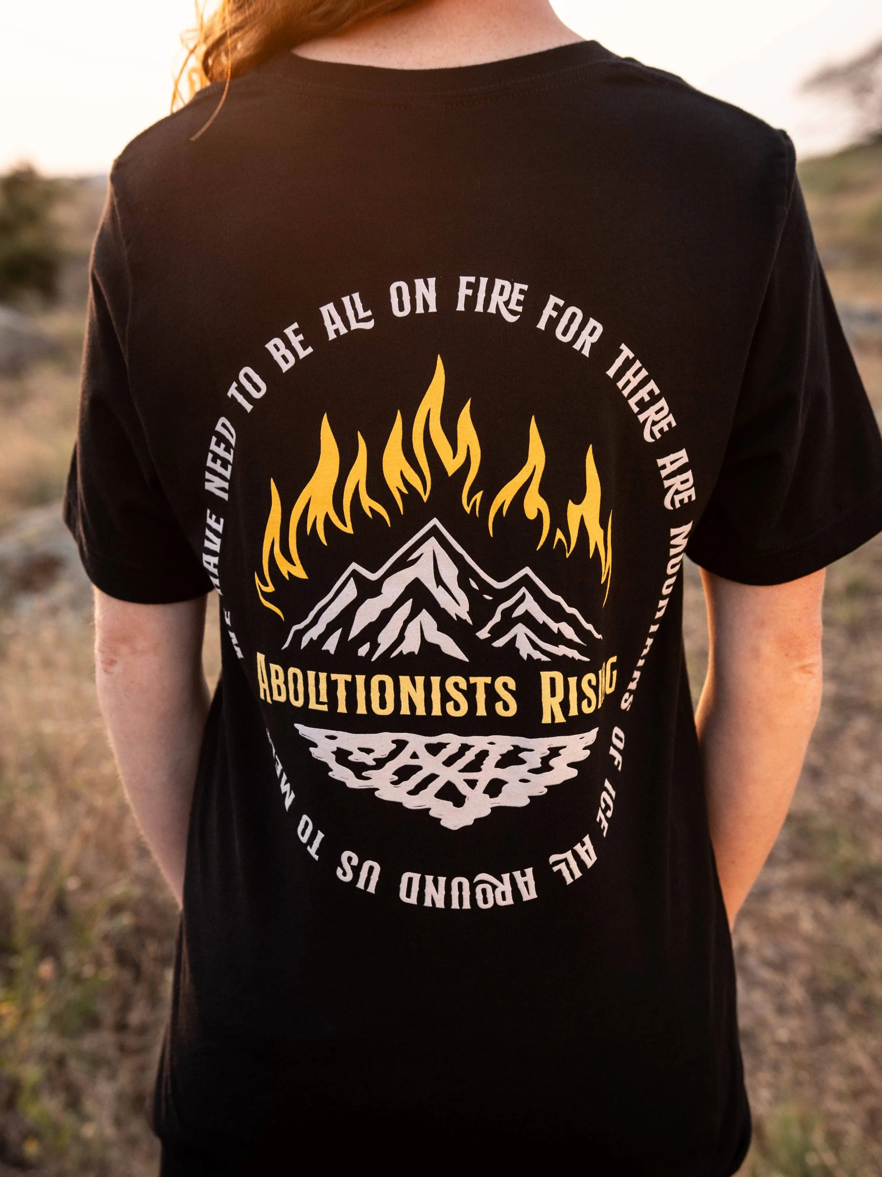 All On Fire Abolitionist Black T-Shirt (Unisex) - Abolitionists Rising Gear Store Shirts XS Abolitionists Rising Store