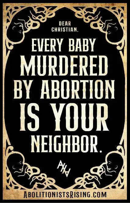 Dear Christian, Every Baby Murdered... Sign - Abolitionists Rising Gear Store Signs Default Title Abolitionists Rising Store