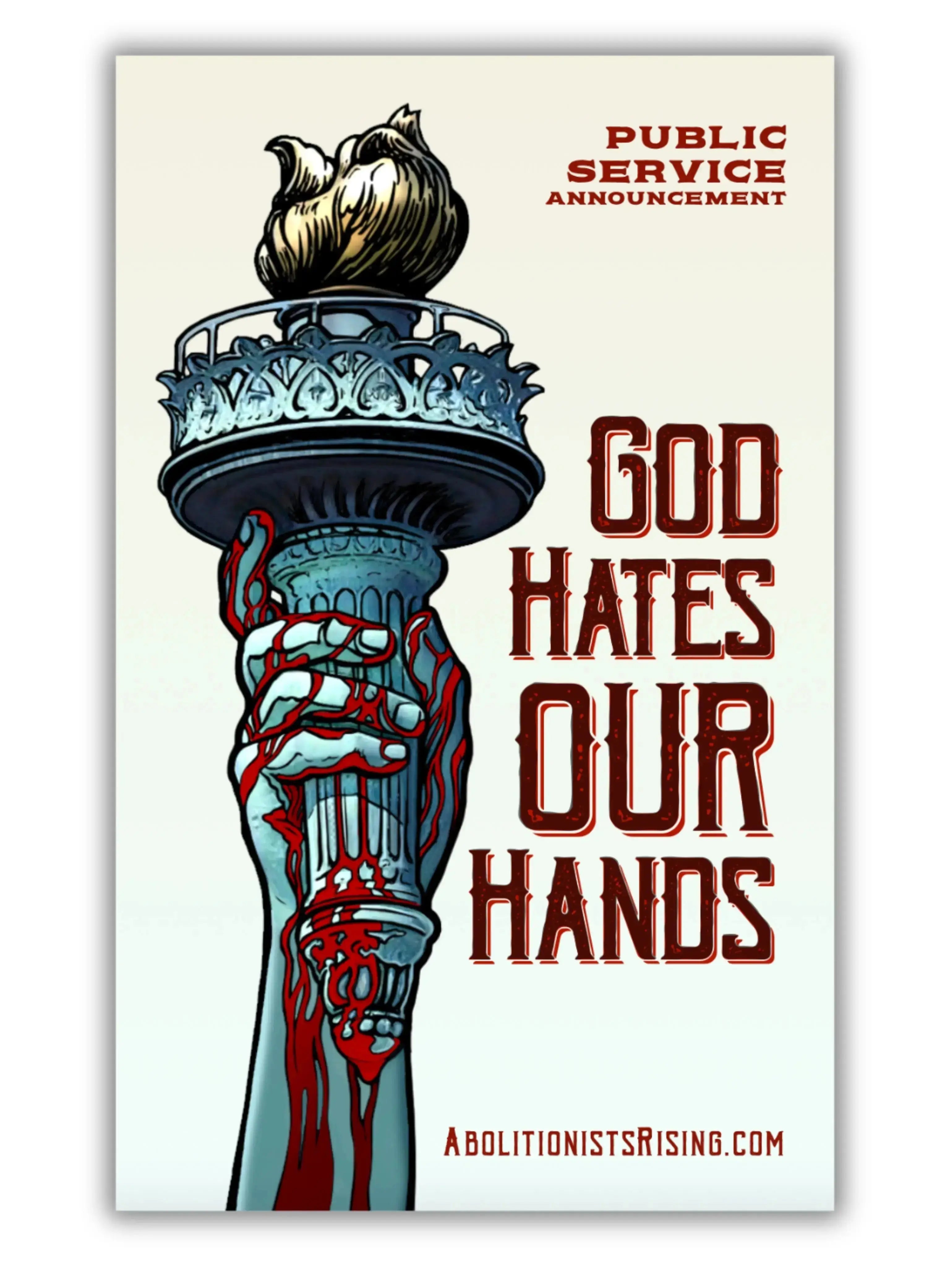 God Hates Our Hands Quadfold - Abolitionists Rising Gear Store