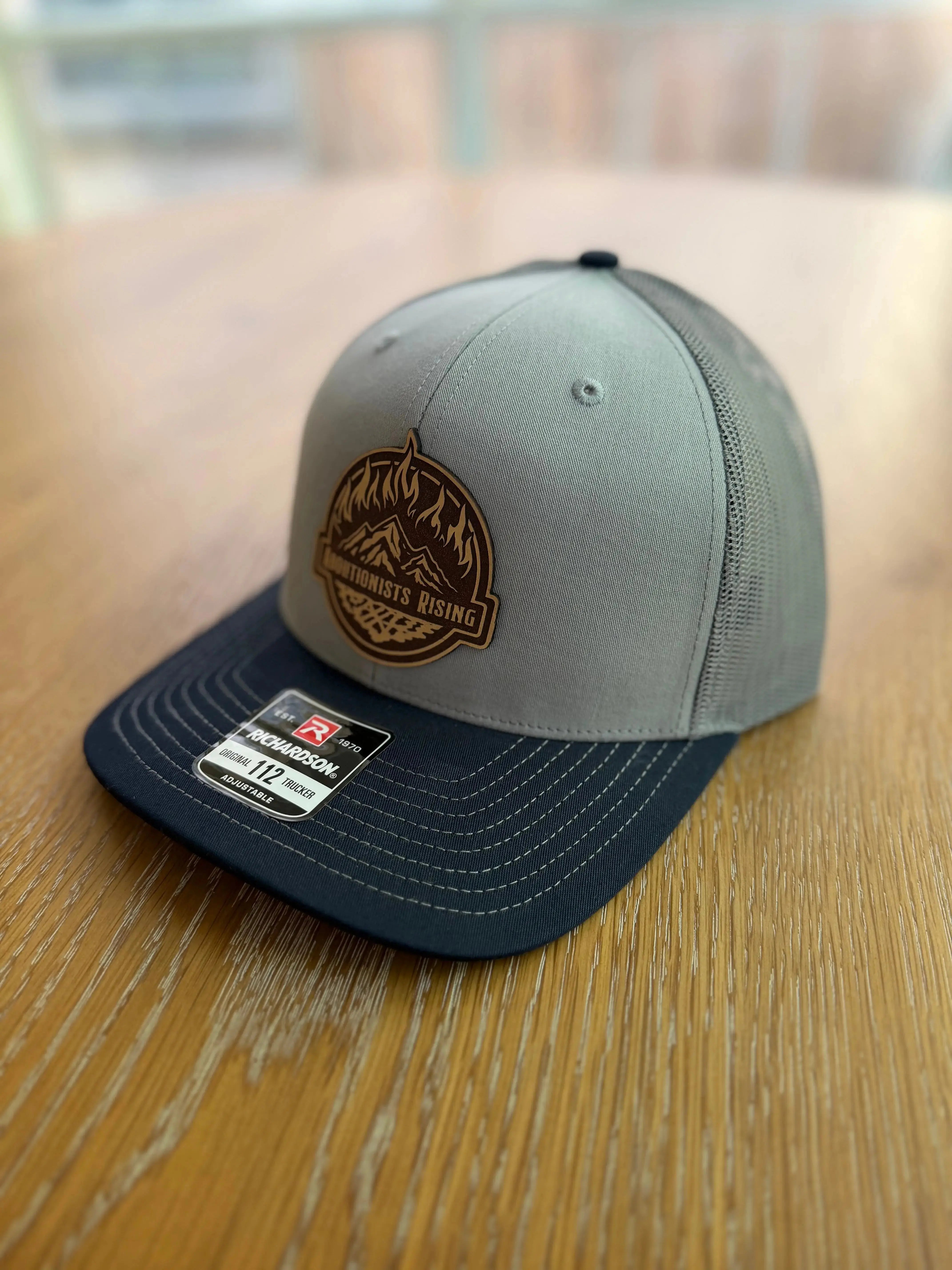 Abolitionists Rising Navy/ Charcoal Leather Patch Hat Abolitionists Rising Gear Store