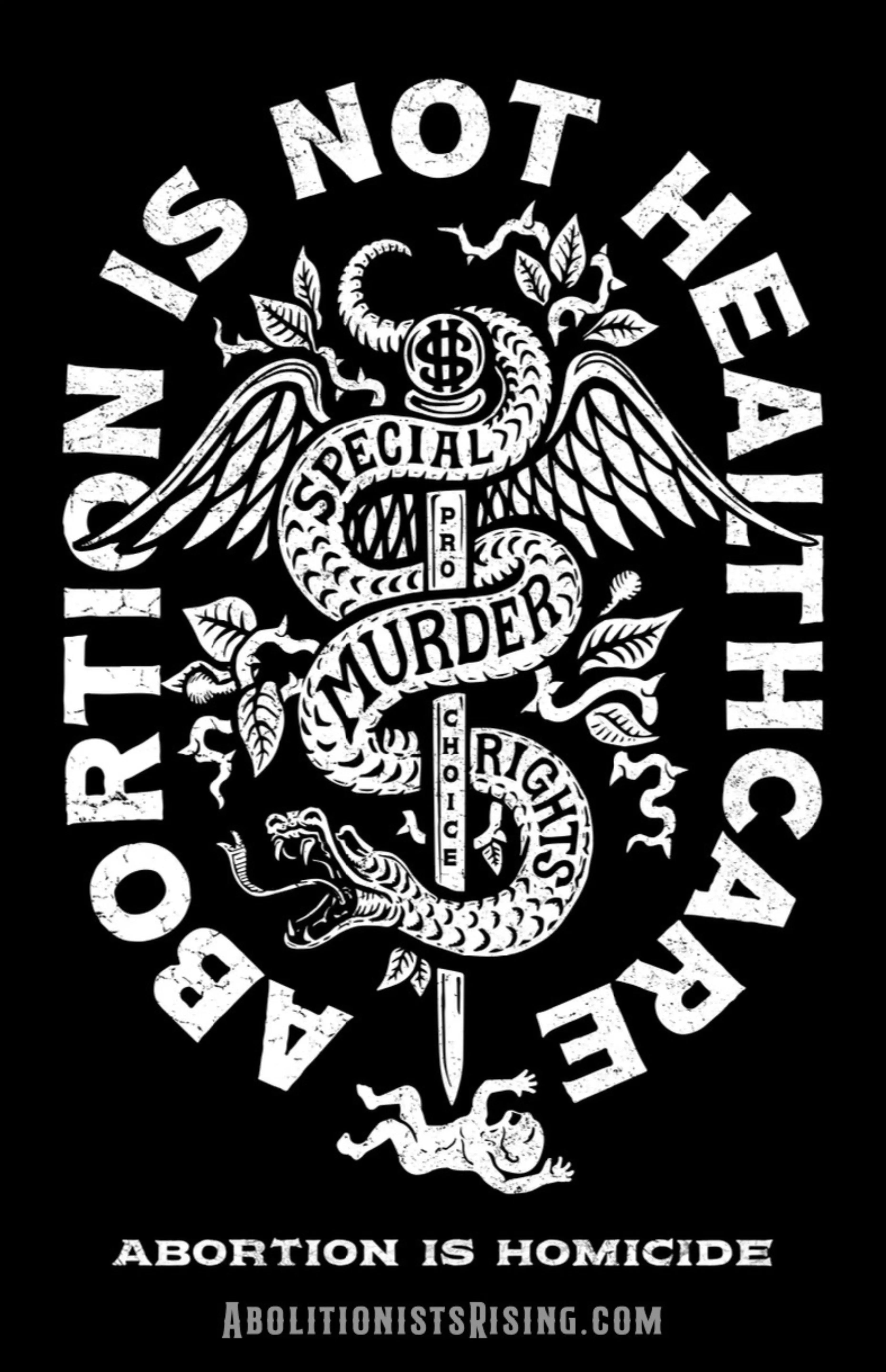 Homicide Not Healthcare B&W Sign Abolitionists Rising Store