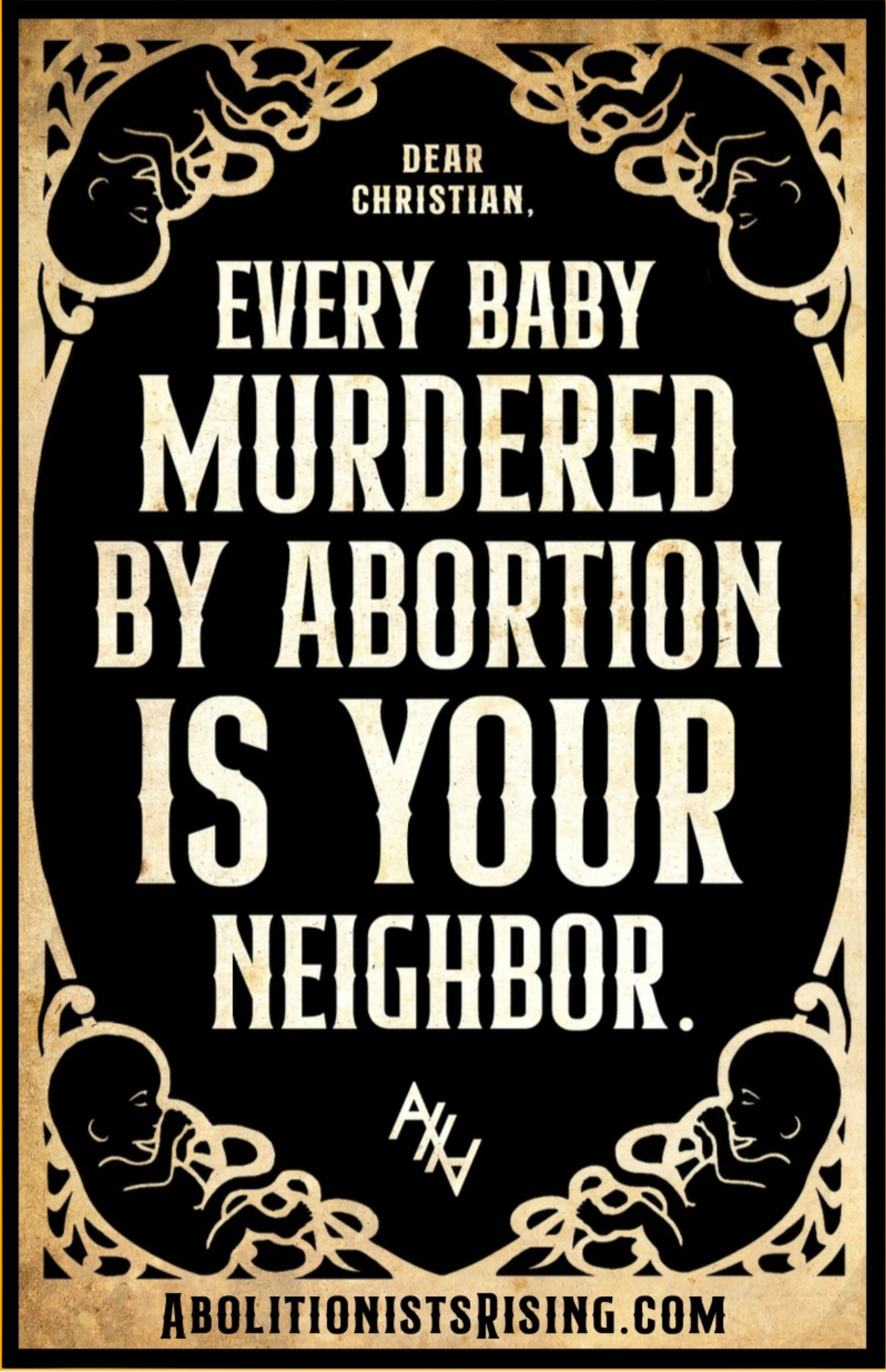 Dear Christian, Every Baby Murdered... Sign Abolitionists Rising Store