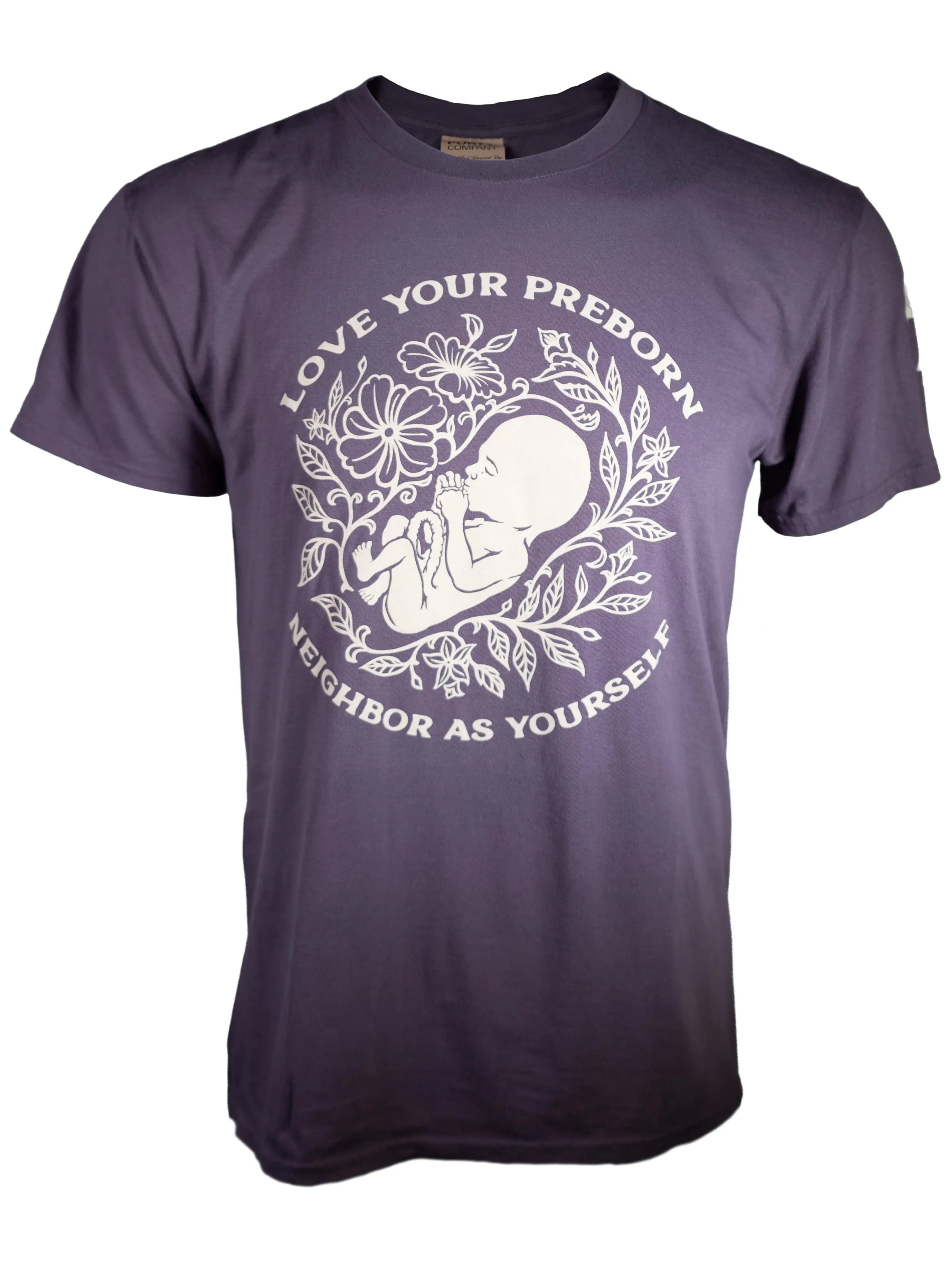 Love Your Preborn Neighbor Vintage Plum Unisex T-Shirt Abolitionists Rising Store
