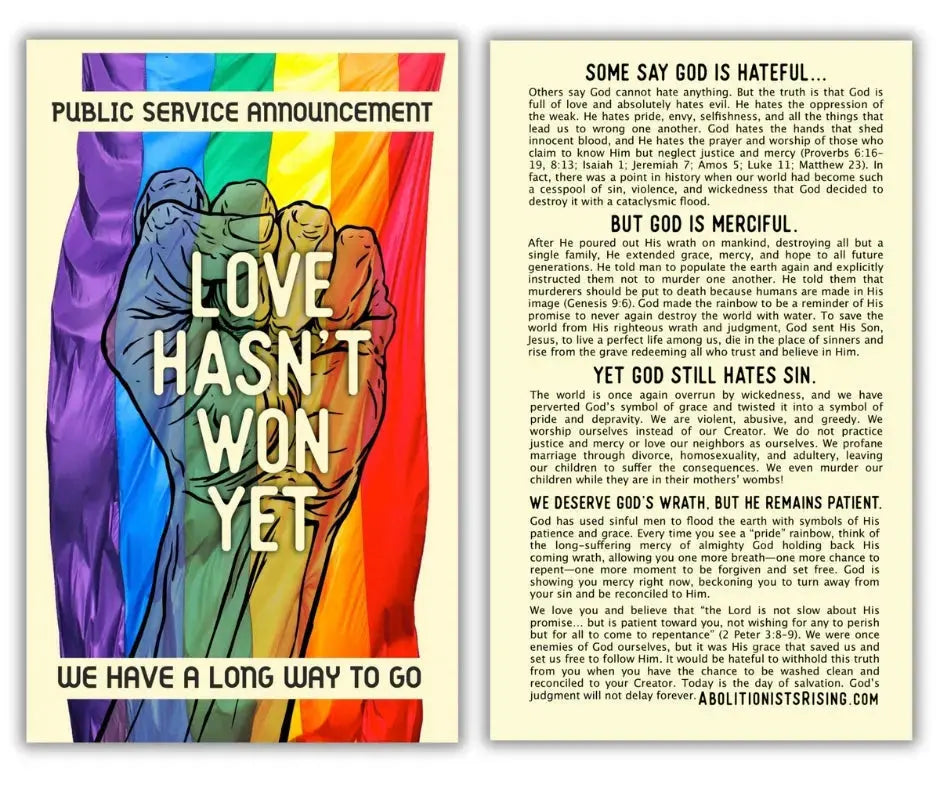 Love Hasn't Won Yet Quadfold Abolitionists Rising Store