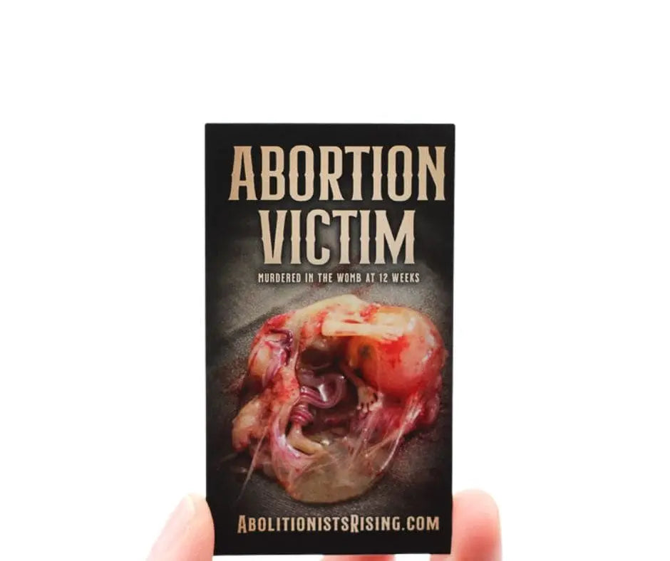 Abortion Victim: Murdered at 12 weeks - Dropcard - Abolitionists Rising Gear Store Dropcards One Month Supply - Pack of 31 Abolitionists Rising Store