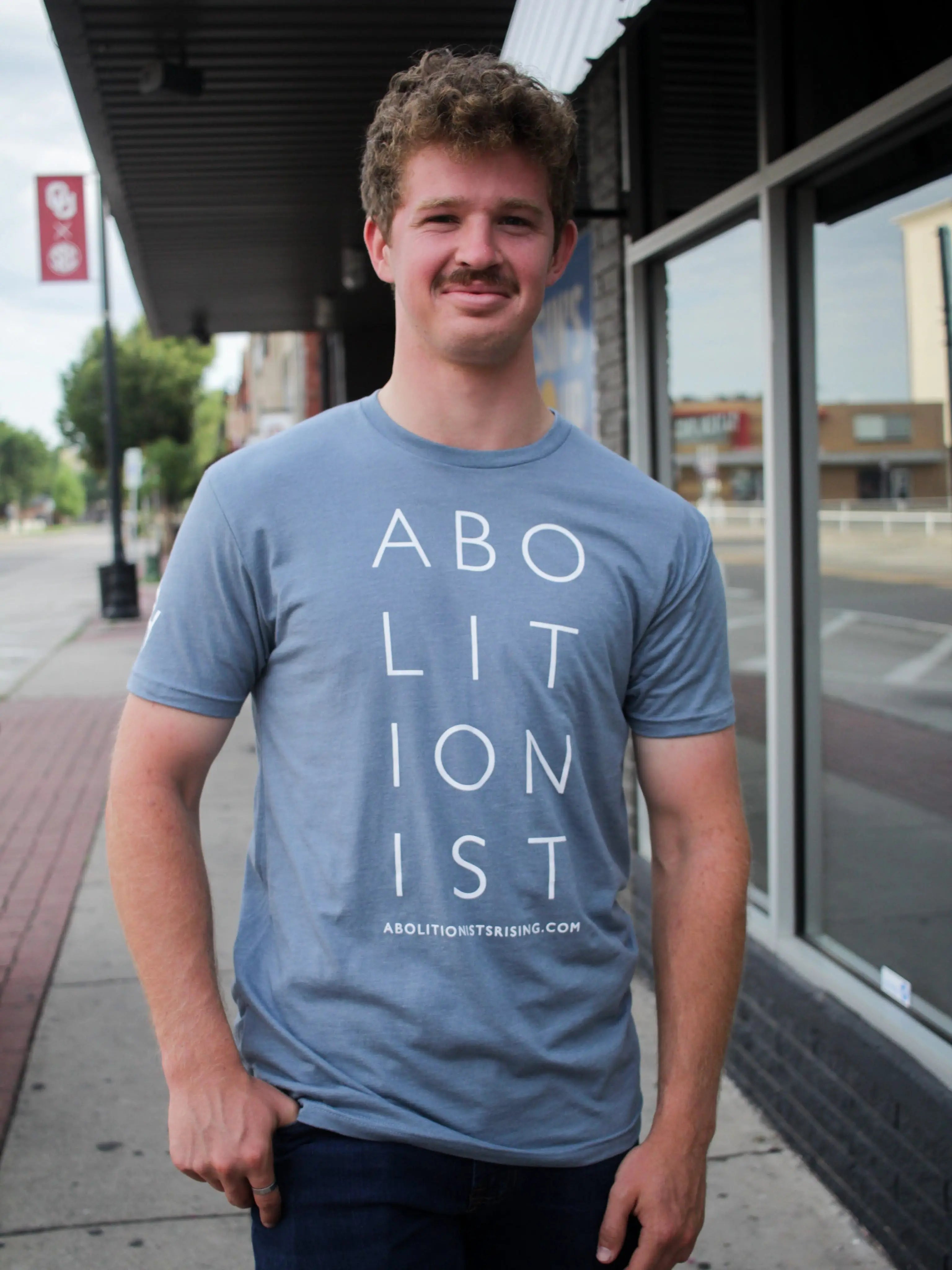 Abolitionist Stacked Slate Blue Unisex T-Shirt Abolitionists Rising Store 