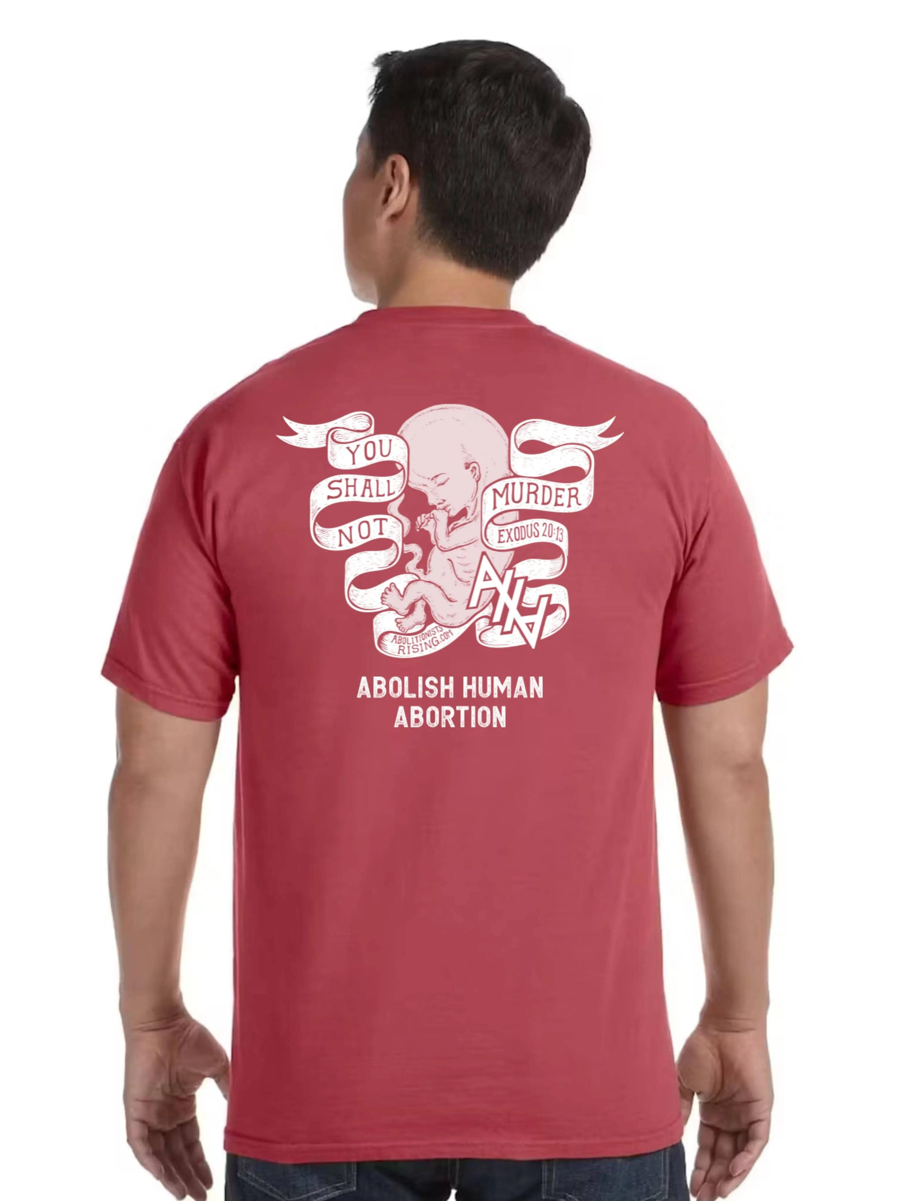 You Shall Not Murder Crimson T-Shirt (Unisex) & Dropcard Bundle - Abolitionists Rising Gear Store