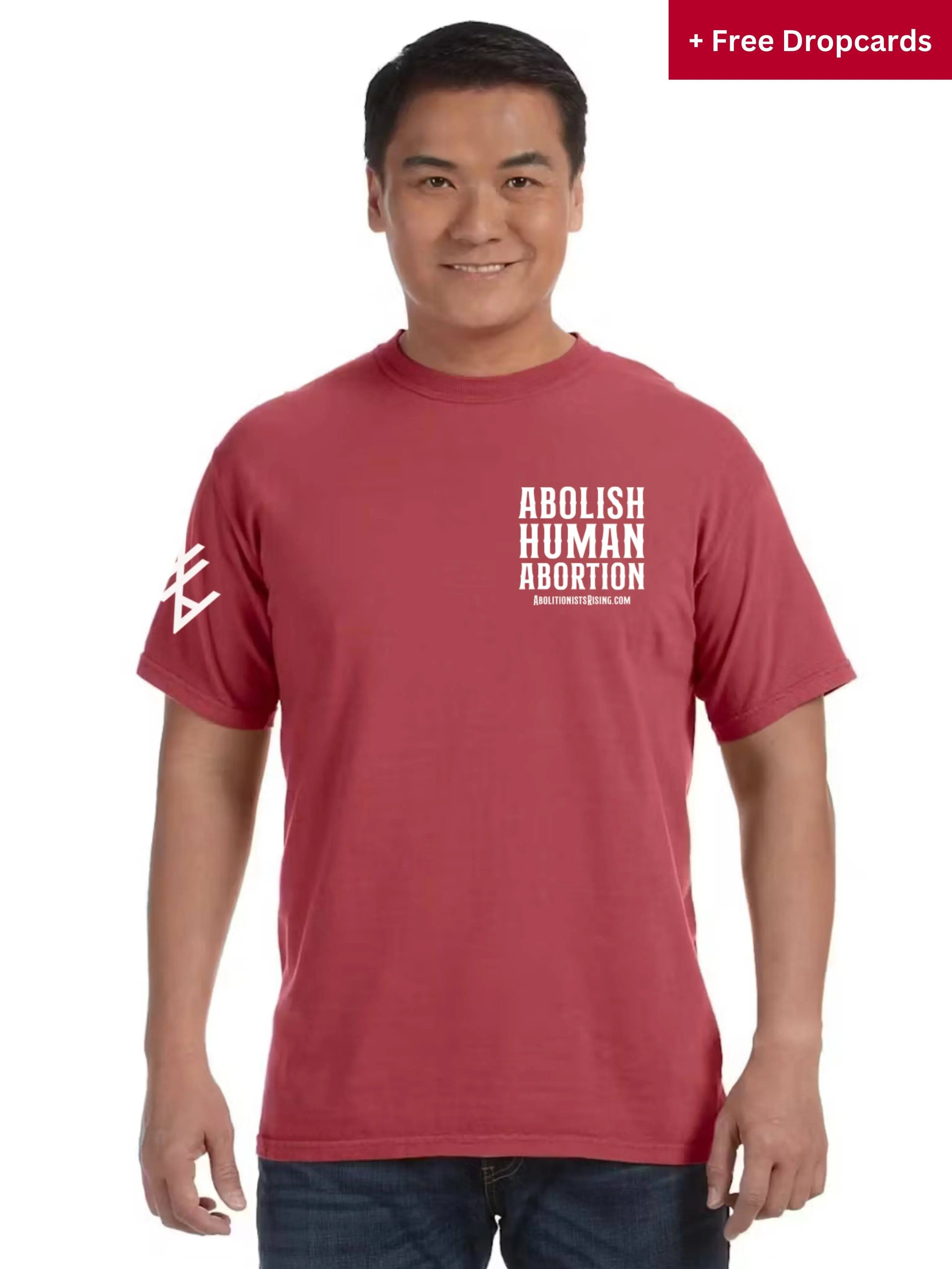 You Shall Not Murder Crimson T-Shirt (Unisex) & Dropcard Bundle - Abolitionists Rising Gear Store