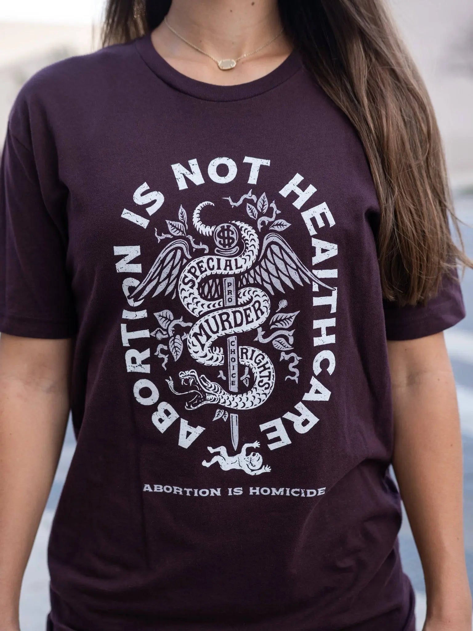 Abortion Is Not Healthcare T-Shirt (Unisex) Oxblood & Dropcard Bundle - Abolitionists Rising Gear Store Shirts XS Abolitionists Rising Store