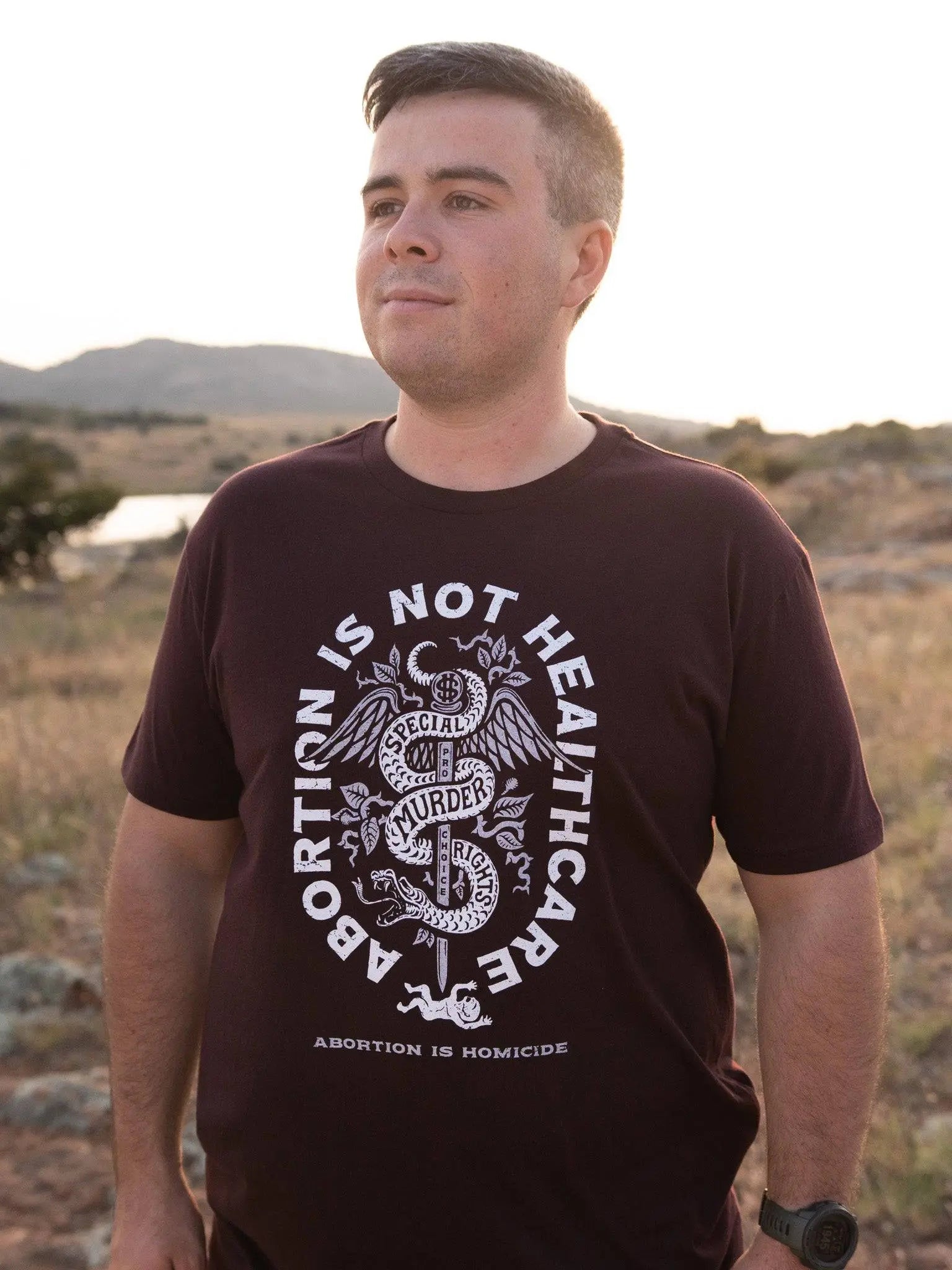 Abortion Is Not Healthcare T-Shirt (Unisex) Oxblood & Dropcard Bundle - Abolitionists Rising Gear Store Shirts XS Abolitionists Rising Store