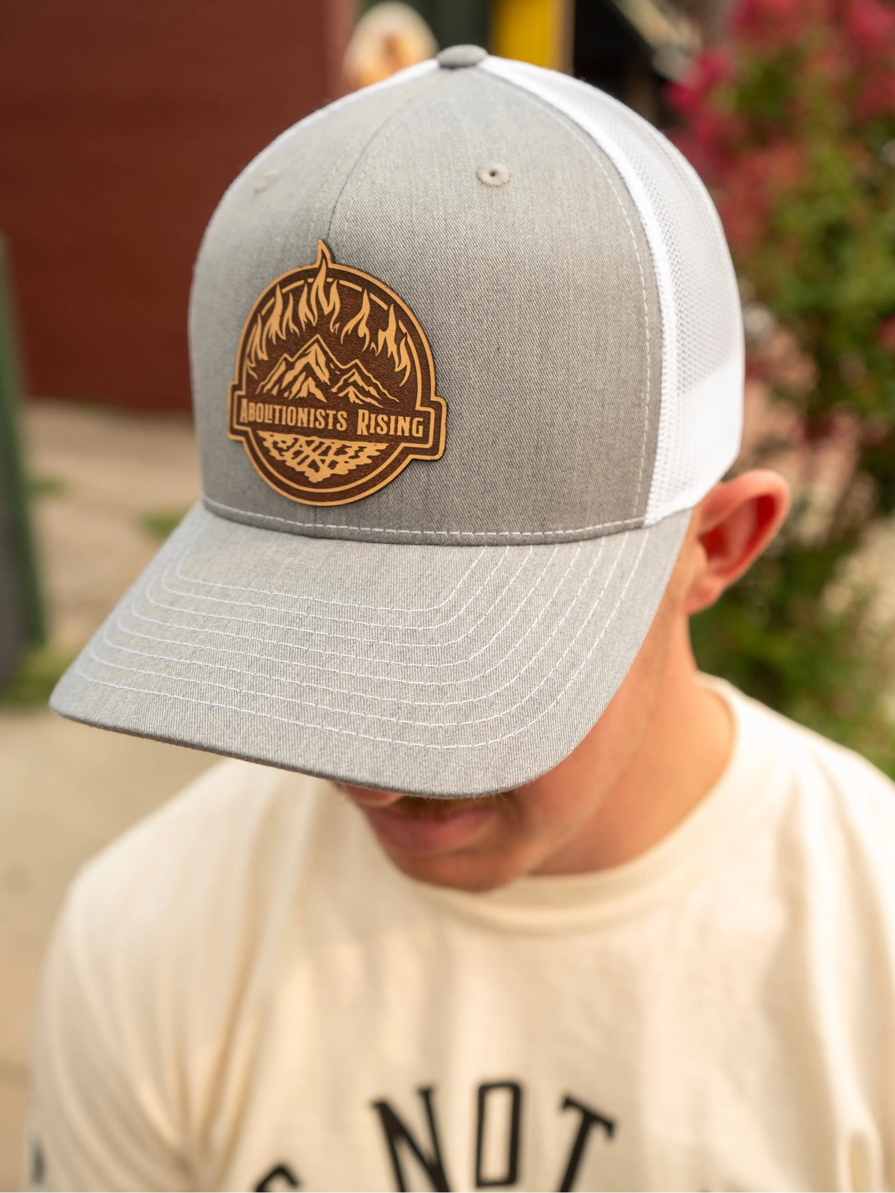 Abolitionists Rising Grey Leather Patch Hat Abolitionists Rising Gear Store 