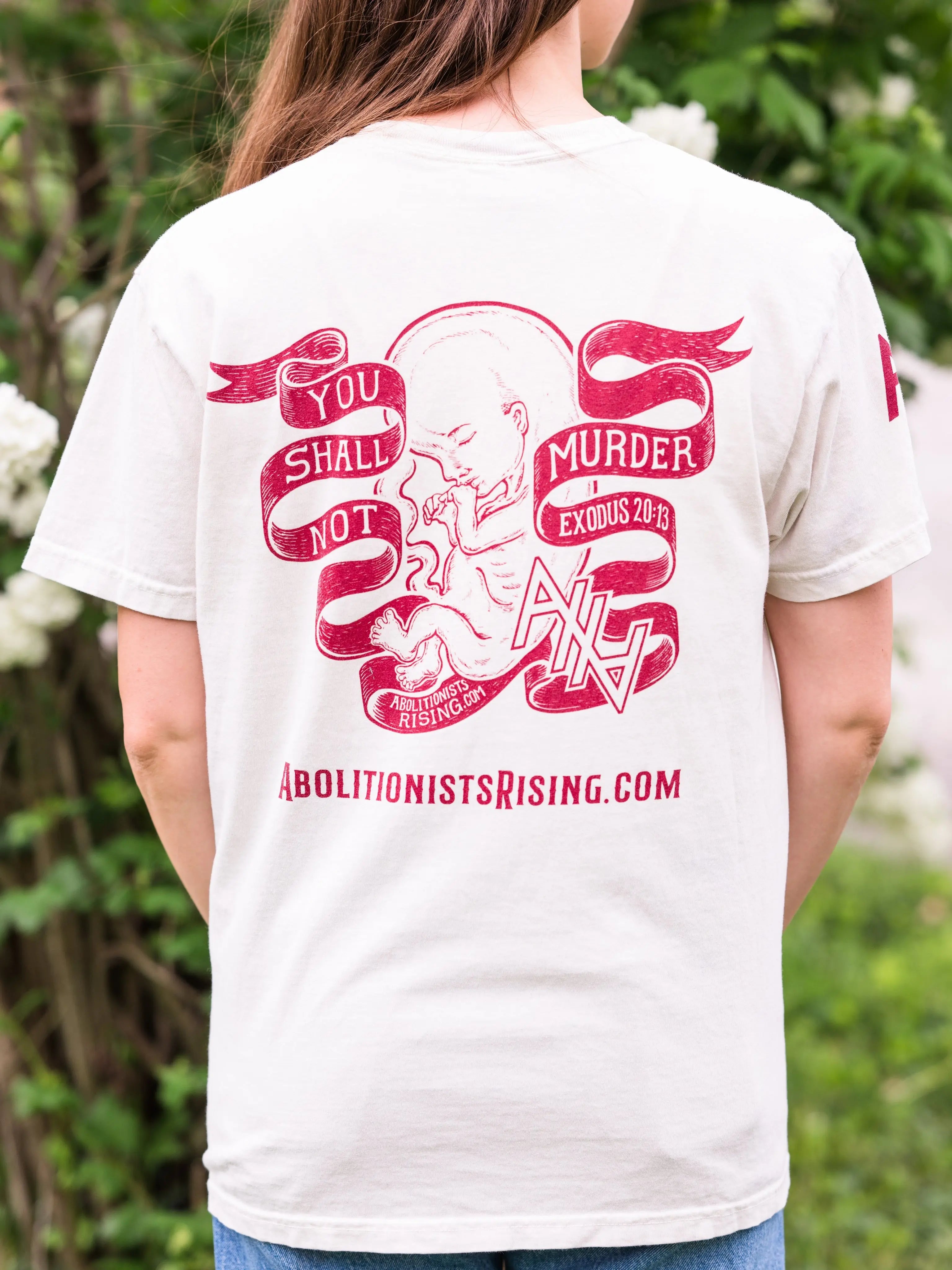 You Shall Not Murder Ivory T-Shirt (Unisex) & Dropcard Bundle Abolitionists Rising Store 