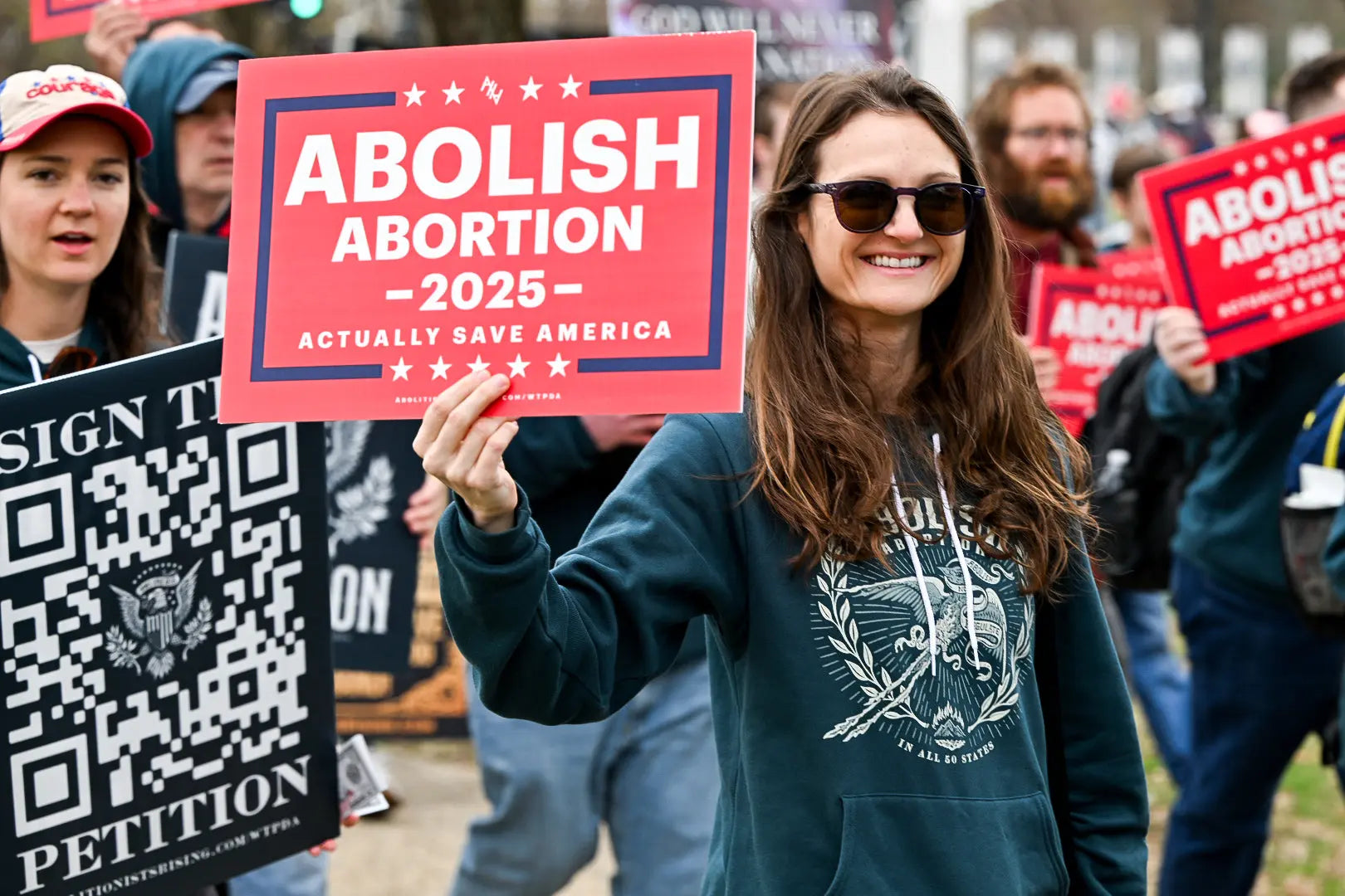 Abolish Abortion 2025 Premade Handheld Sign + Corrugated Plastic - Abolitionists Rising Gear Store