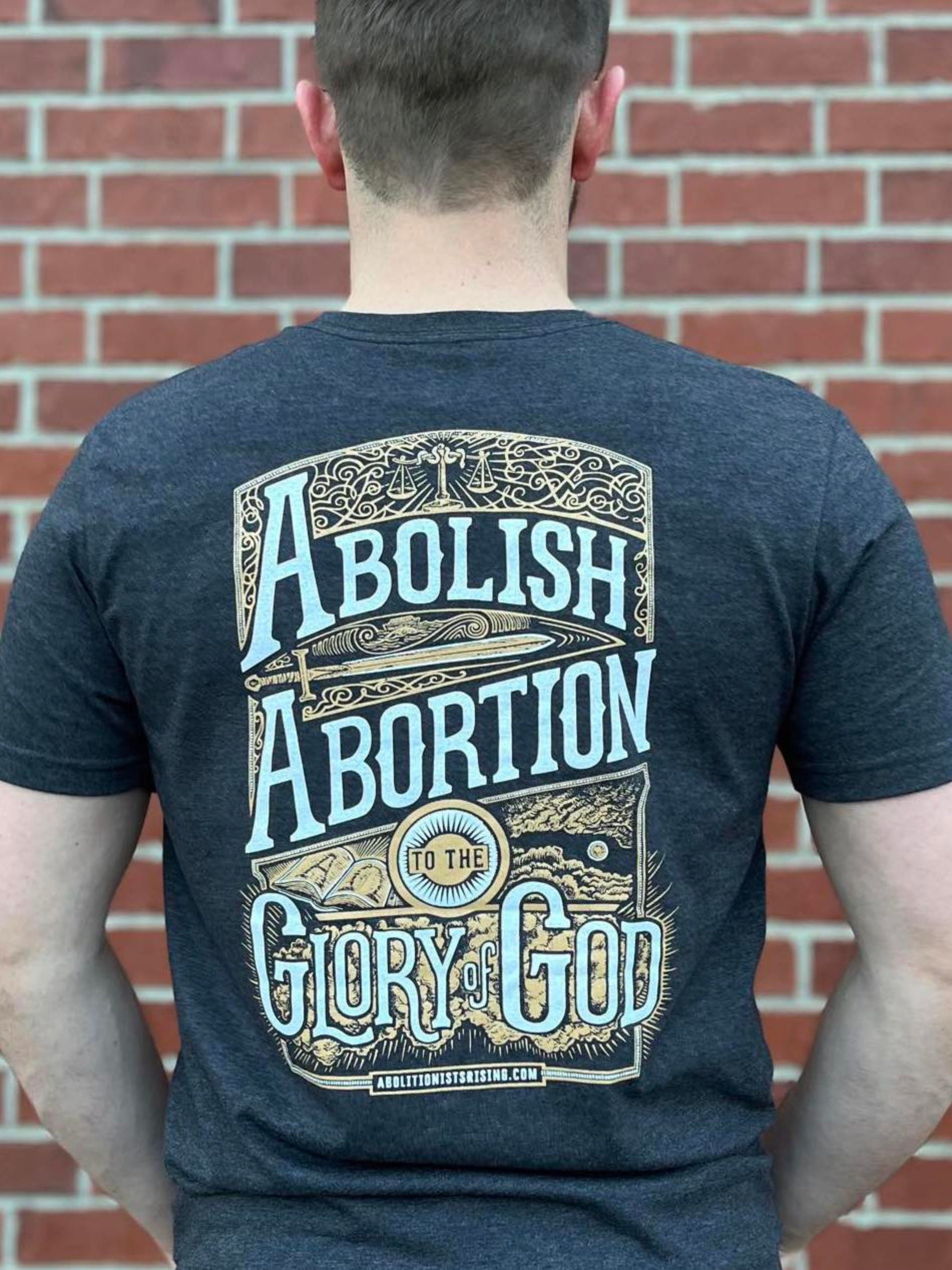 Abolish Abortion to the Glory of God T-Shirt (Unisex) - Grey & Dropcard Bundle