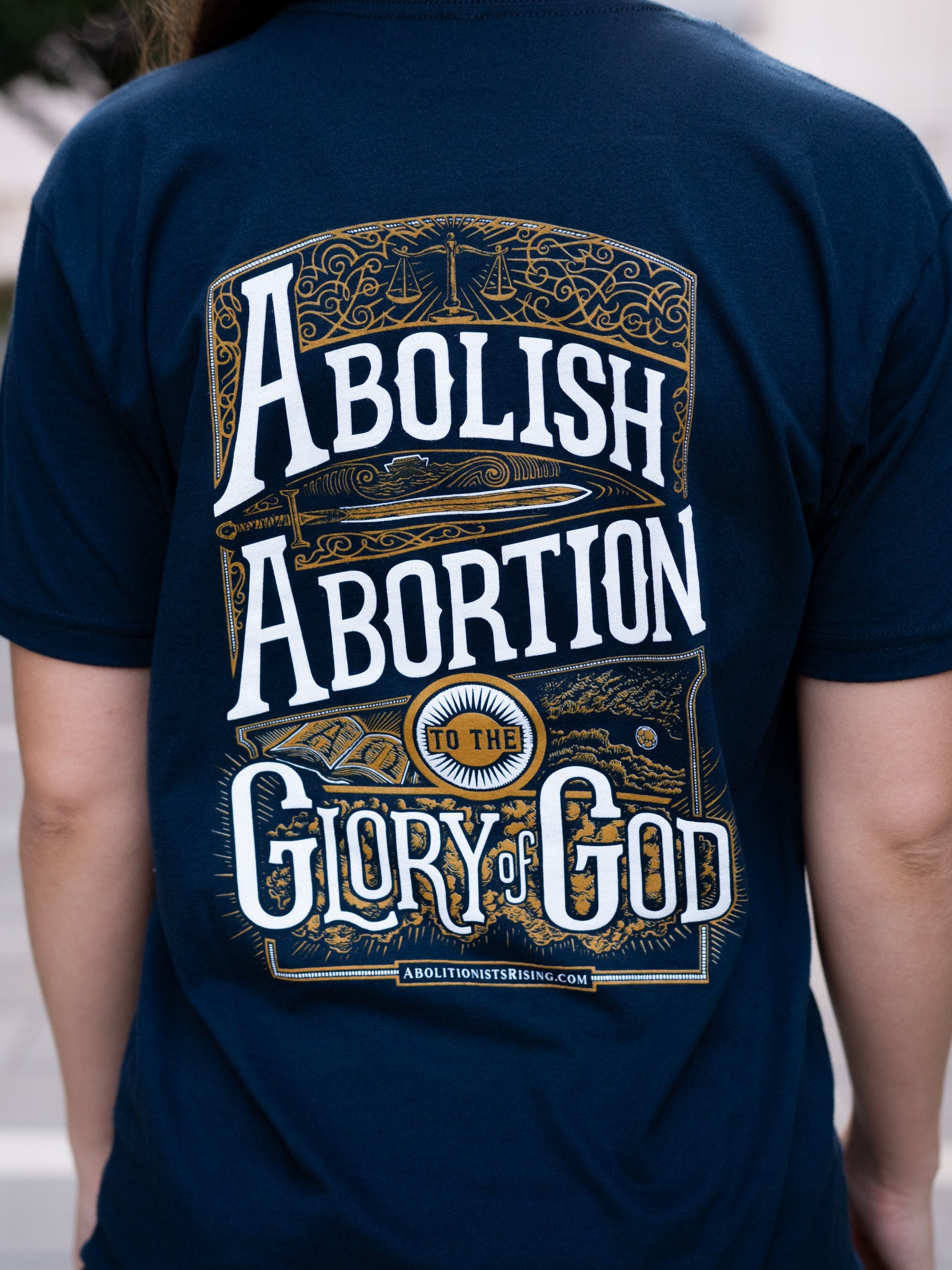 Abolish Abortion to the Glory of God T-Shirt (Unisex) - Navy & DropCards bundle - Abolitionists Rising Gear Store