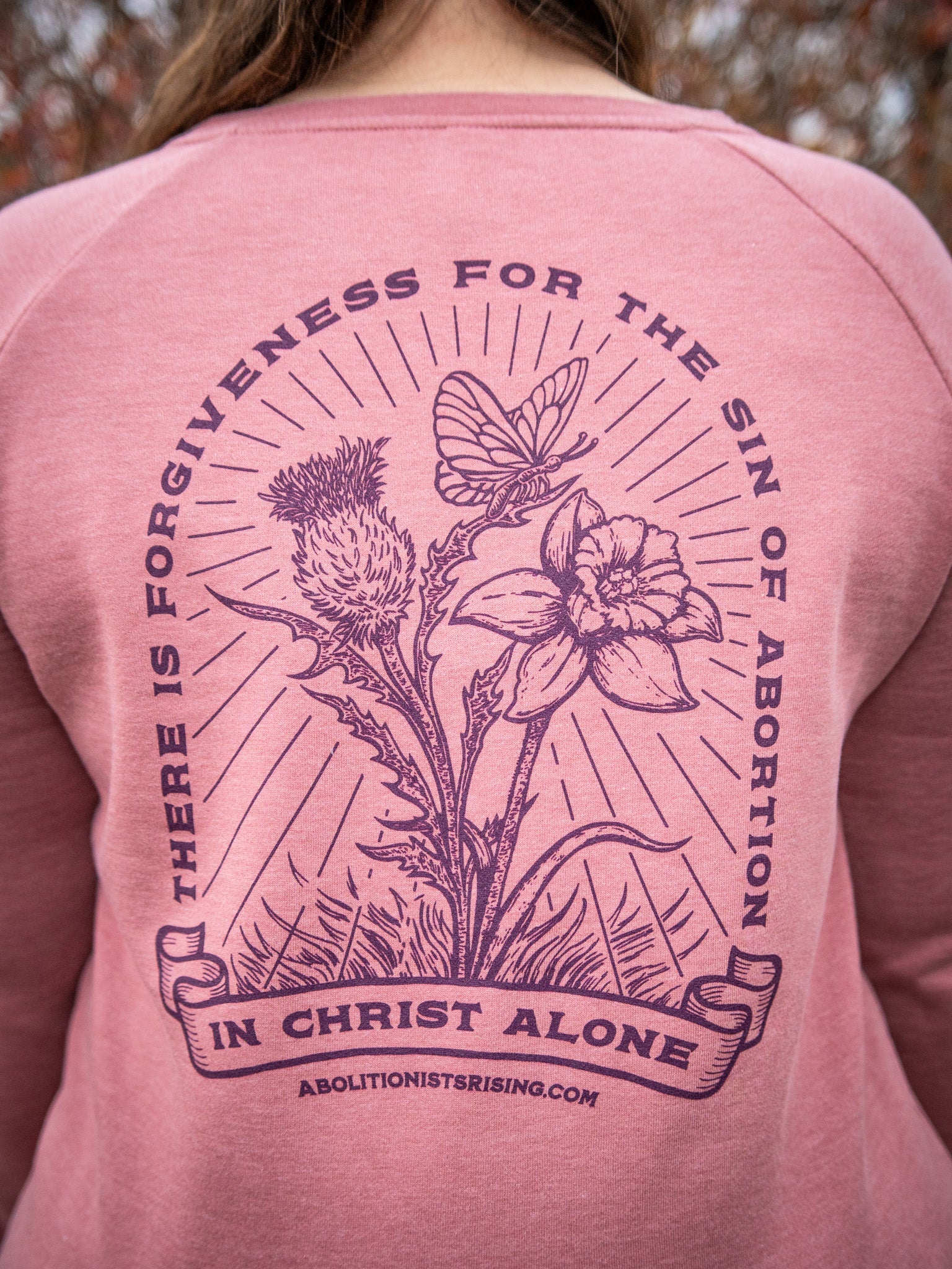 Forgiveness for the Sin of Abortion Ladies Sweatshirt - Abolitionists Rising Gear Store