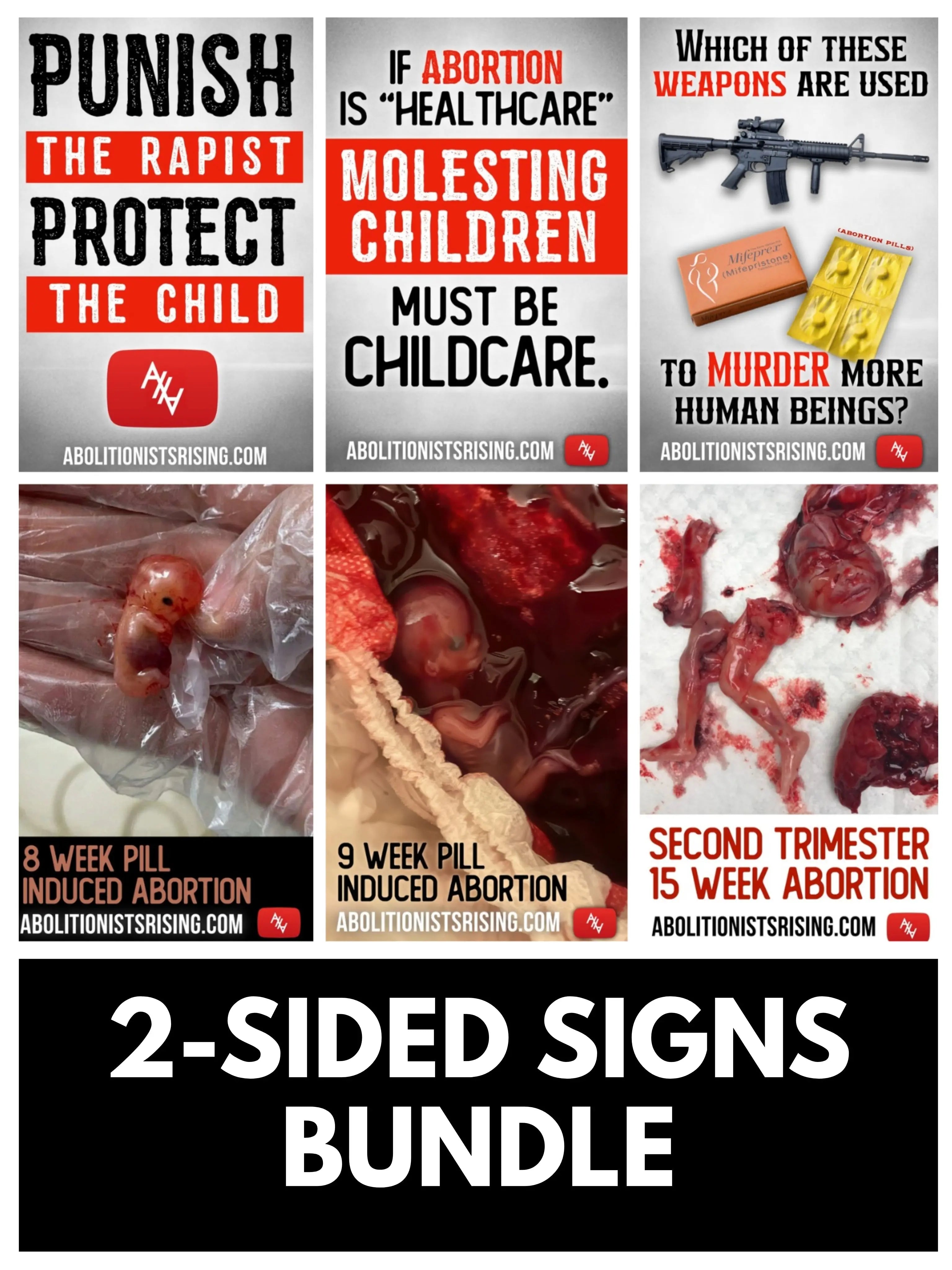 2-Sided Signs Bundle Abolitionists Rising Gear Store 