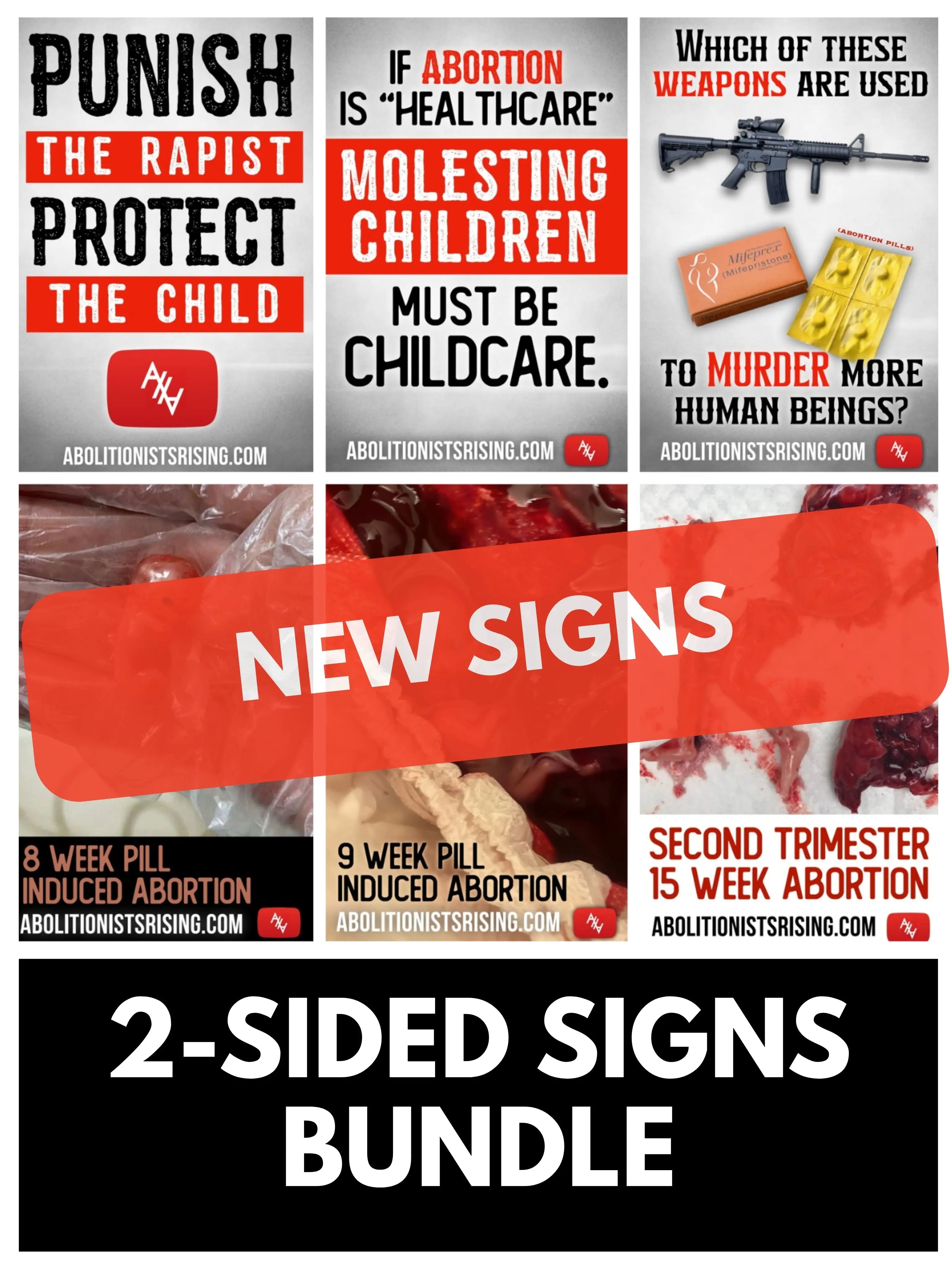 2-Sided Signs Bundle Abolitionists Rising Gear Store 