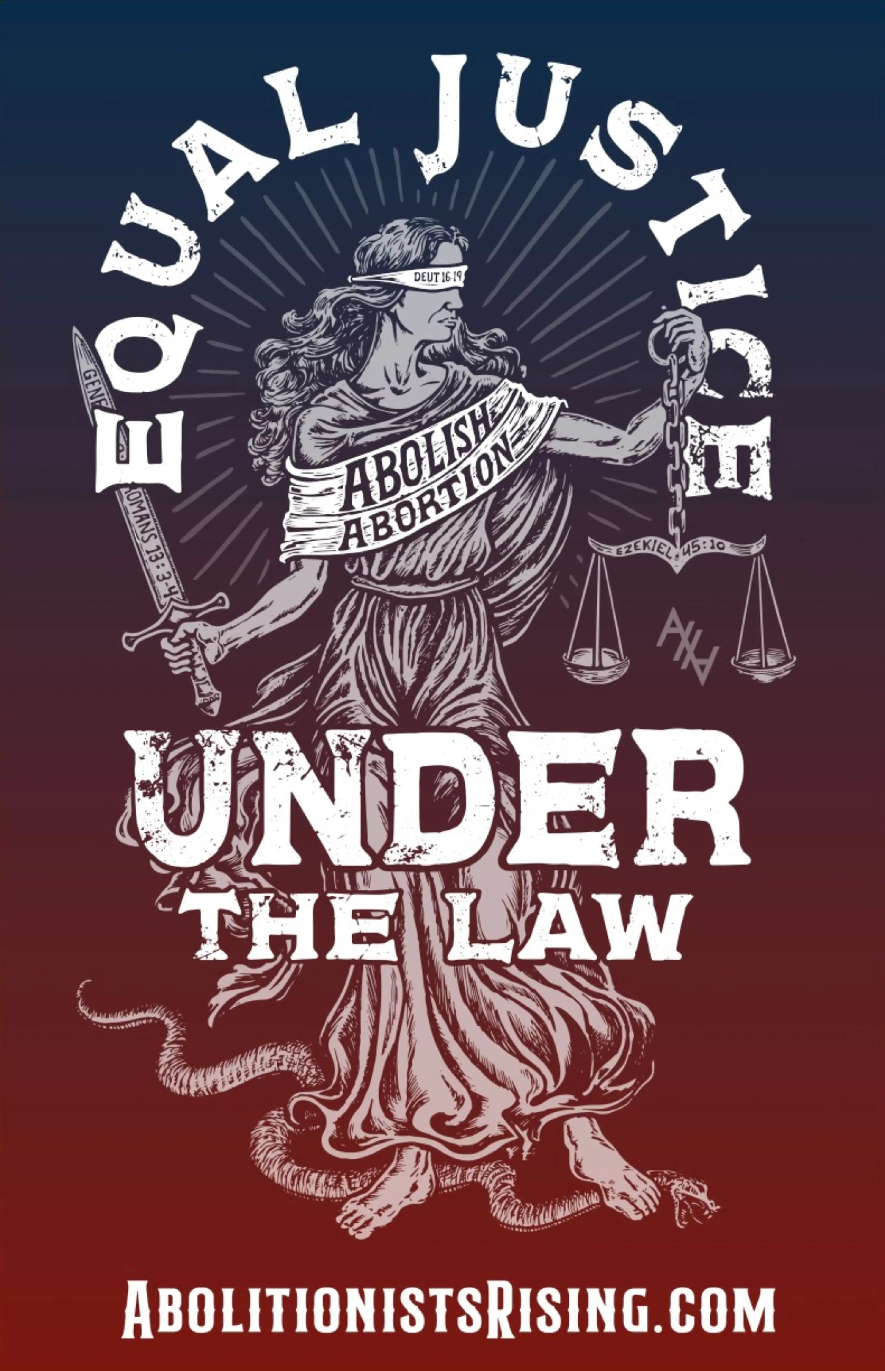 Equal Justice Under Law Colorized Sign Abolitionists Rising Store 
