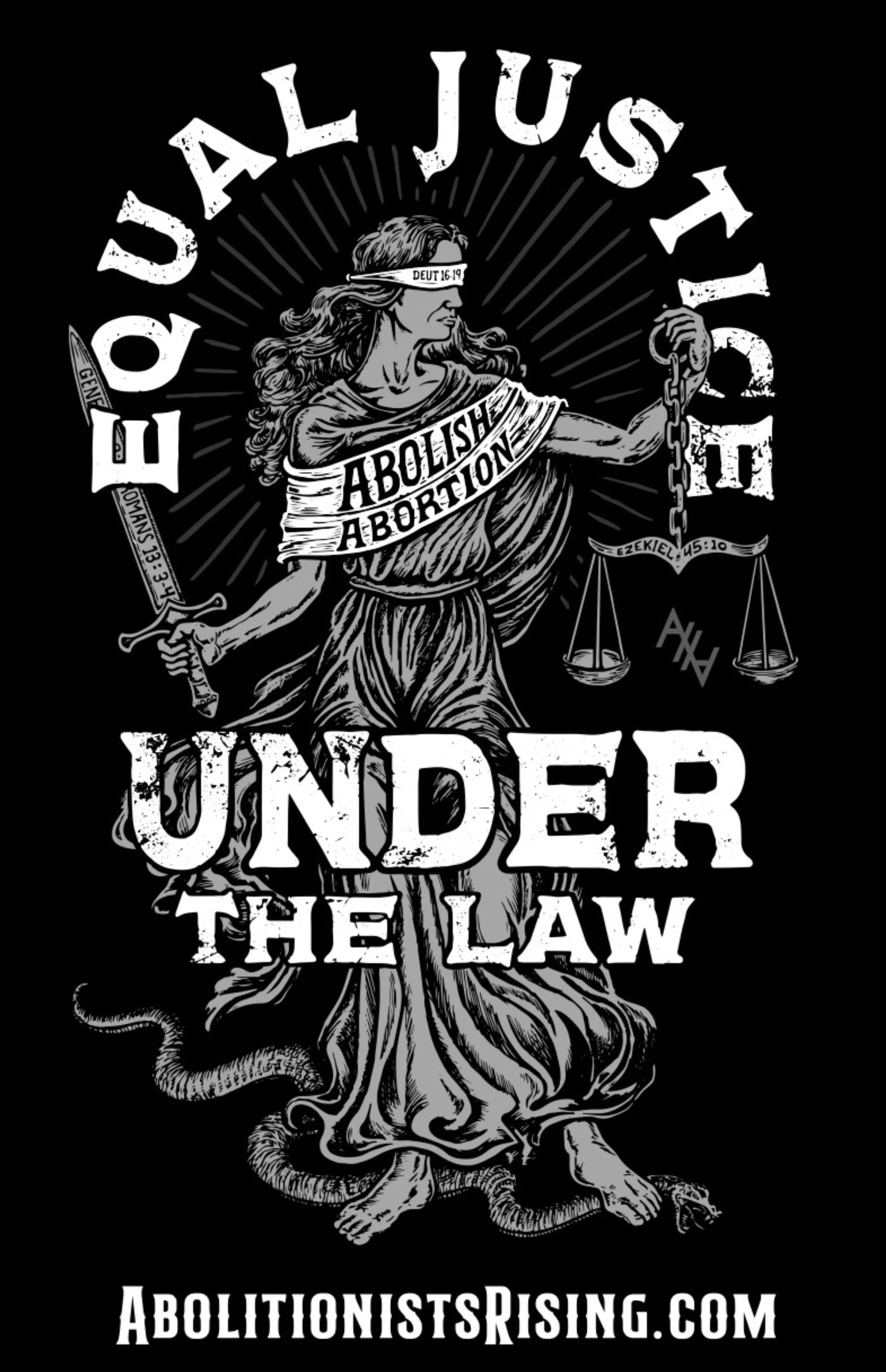 Equal Justice Under Law B&W Sign Abolitionists Rising Store 